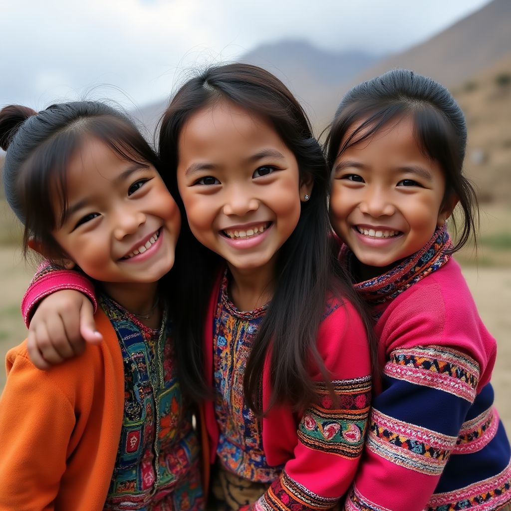 Niños de una comunidad local sonriendo